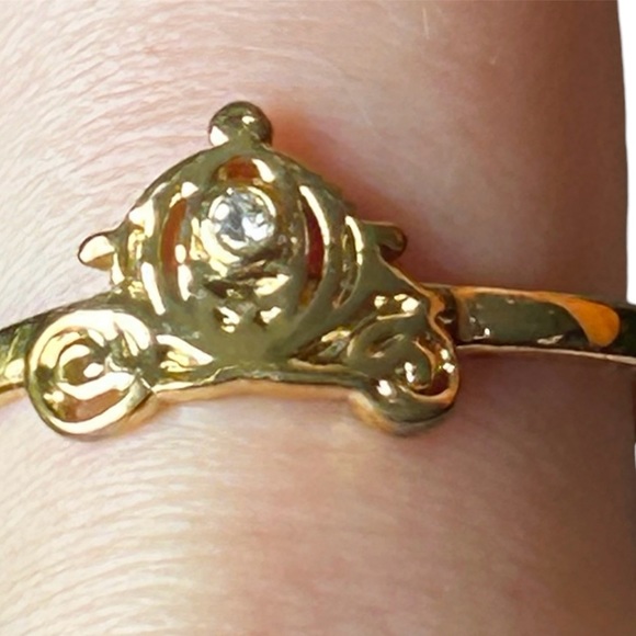 Disney Carriage Gold Tone Adjustable Ring Cinderella Princess - Picture 7 of 8